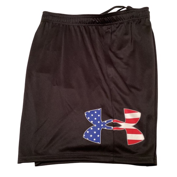 Under Armour Other - Under Armour Freedom Tech Mens Shorts XL Black USA Flag Logo Patriotic Athletic